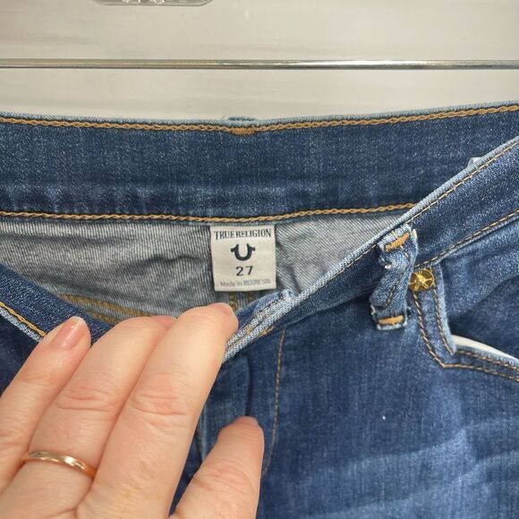 True Religion Halle Super Skinny Jeans Mid Rise Stretch Medium Wash Size 27 - Picture 2 of 13
